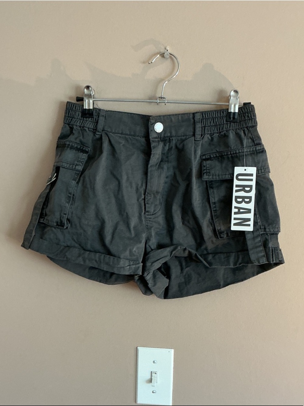 Urban Outfitters Black Cargo Pocket Shorts